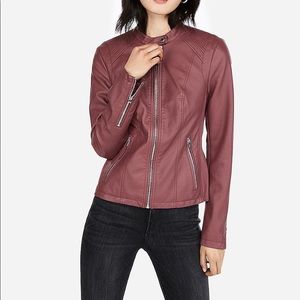 Express Leather Double Peplum Jacket